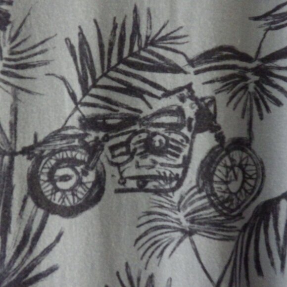 Harley Davidson Mens Short Sleeve Shirt Blue 2XLarge Tropical Motorcycle Print - Picture 6 of 11